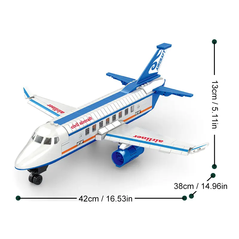 Blocos de construção de aeronaves de aviação, série cidade, avião de passageiros, modelo de avião de carga, decoração de mesa, brinquedos educativos para crianças