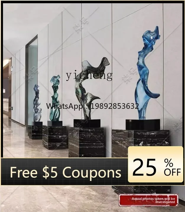 

1 вестибюль отеля напольный орнамент высококачественное прозрачное украшение абстрактное искусство большая скульптура