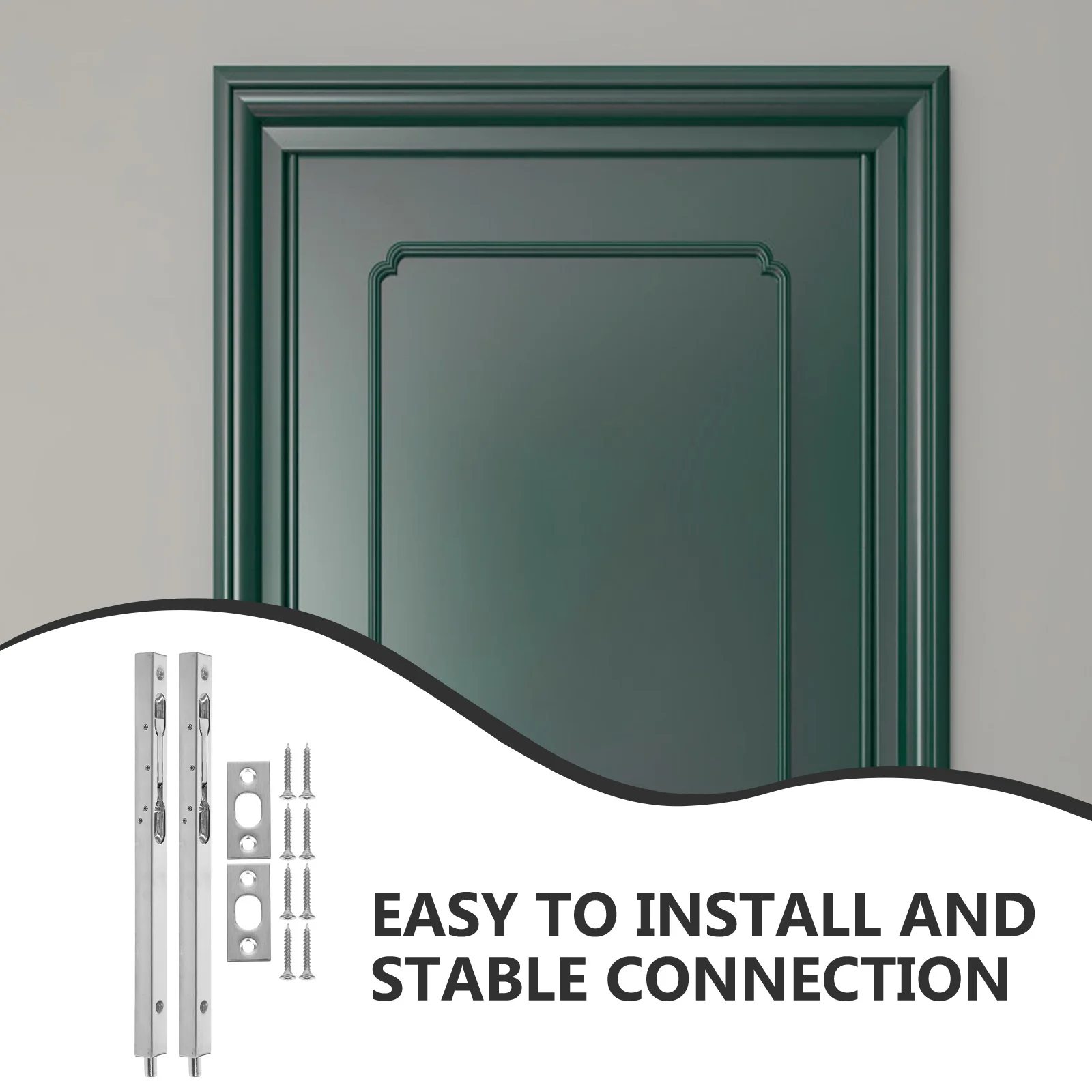 

2Pcs Fire Door Latch Indoor Security Bolt Stainless Steel Stable Easy Installation Door Lock Bolt for Home Office School