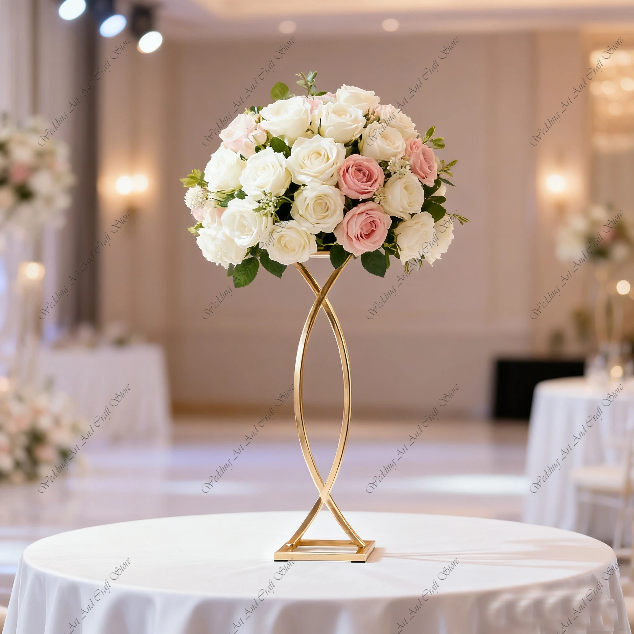 

10pcs 80cm/90cm/100cm f30 Metal Wedding Arch Centerpiece Flower Vases Tables Candle Stand Gold Party Wedding Table Decor ivy95