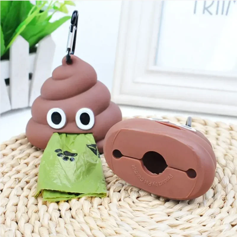 Pet Waste Bag Dispenser Poop Bag Dogs Cat Trash Carrier Pet Bag Loader Cleaning Tool Pet Products Fecal Shape Outdoor Portable