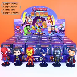 New Avengers Handmade Blind Box Doll Children's Toy Iron Man Spider Man Model Baking Cake Decoration Student Toy Wholesale