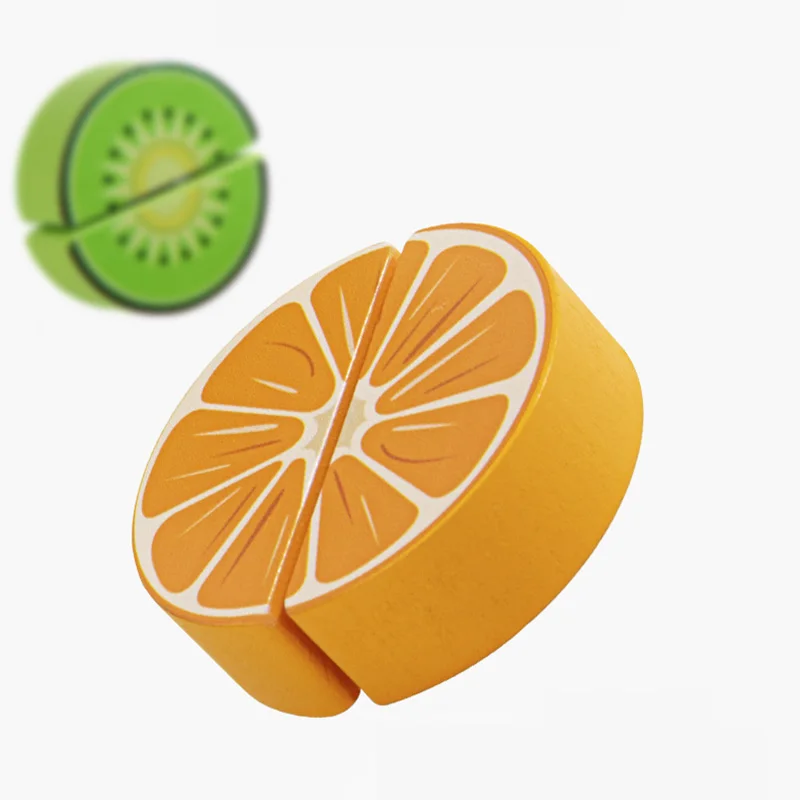 Wooden Play Kitchen with Cutting Fruit & Vegetable Set 5