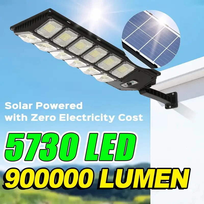 

НОВЫЙ 900000LM Солнечный светодиодный светильник, уличный датчик движения, мощный уличный солнечный светильник, пульт дистанционного управления, водонепроницаемый садовый уличный фонарь