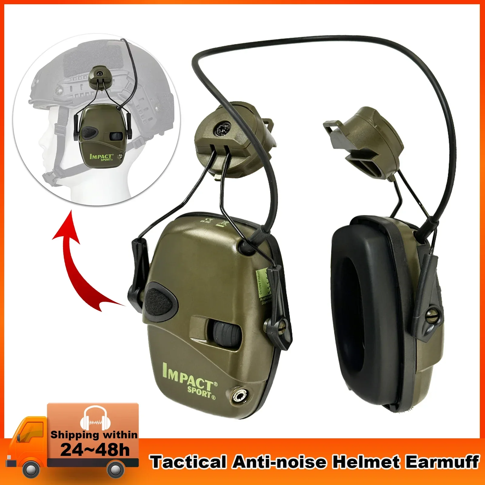 Tactical Anti-noise Helmet Earmuff for Hunting shooting headphones Noise reduction Electronic Hearing Protective Headphones