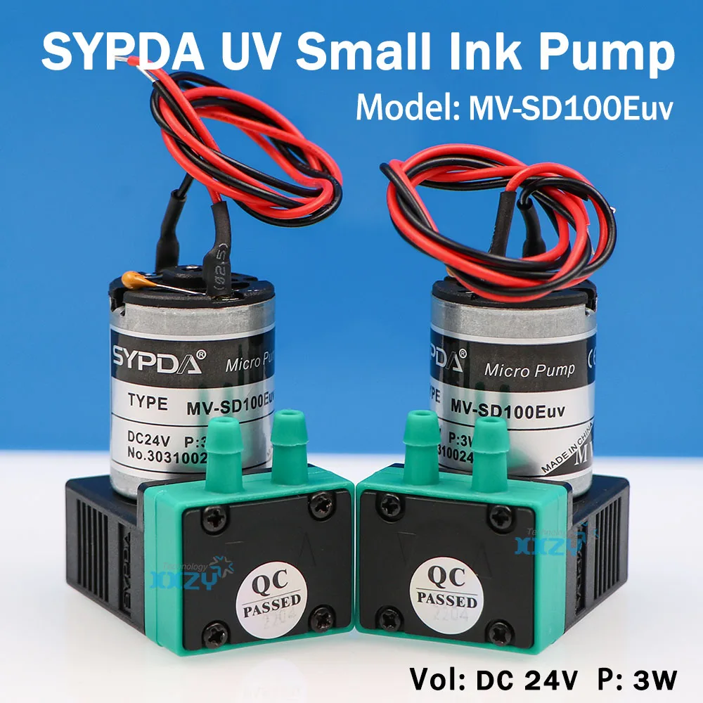 SYPDA UV Small Ink Pump 24V 3W 100-200ml/min Micro Pump for Flora Docan Inkjet Printers MV-SD100Euv