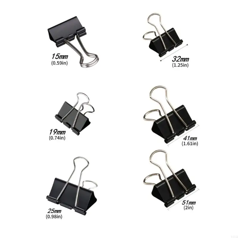 Y5lb 24pcs Clip pliage métallique Clip long queue