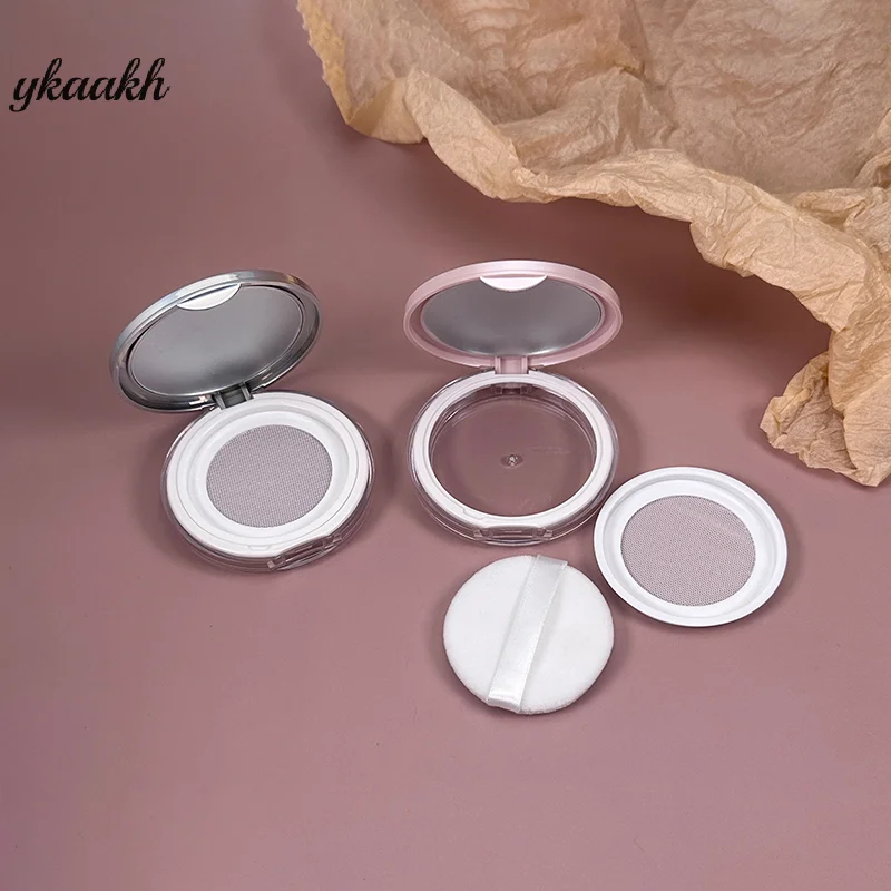 1 stks 5g Draagbare ultradunne Plastic Poederdoos Losse Pot Reizen Make-up Pot Zeef Container Met Spiegel