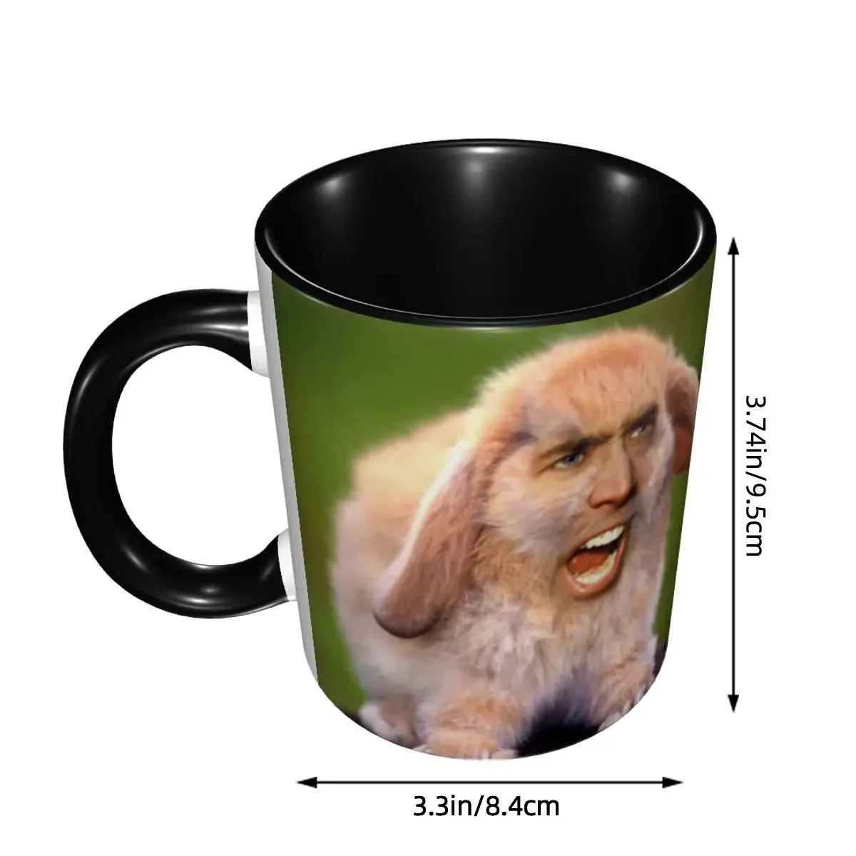 Personalized Nicolas Cage Rabbit Coffee Mug DIY Funny Meme Ceramic Milk Tea Cups