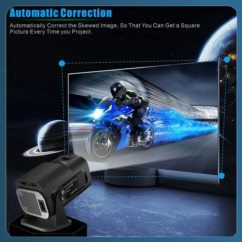 

Y22A-HY320 Мини-проектор Native 720P Android 11 200ANSI Wi-Fi6 BT5.0 Кино Открытый Портативный 180 ° Поворотный проектор