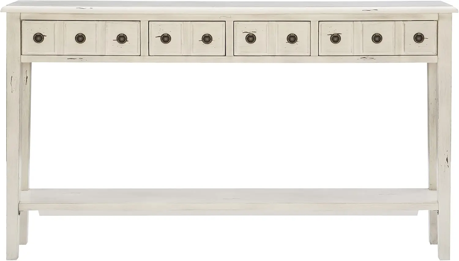 Furniture Sadie Cream Long Storage Console Table, Multicolor