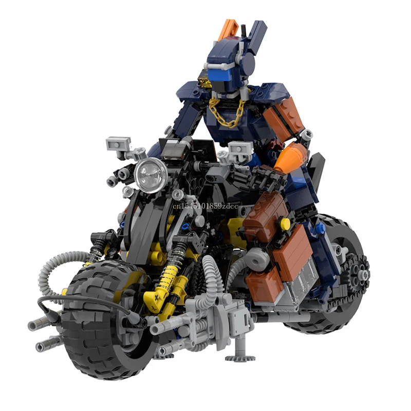 MOC Chappied Mecha Robot and Motorcycle Model Building Blocks Classic Movie Action Figures Ideas Set Aldult Bricks Toys Gifts