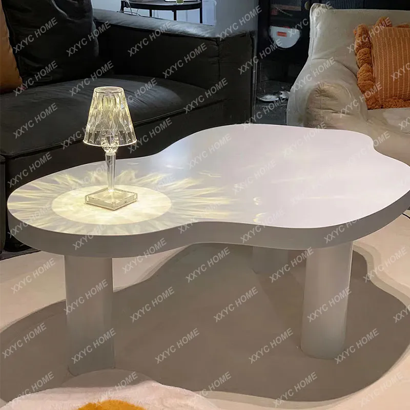 

Cream Style Coffee Table Living Room Cloud Coffee Table Wabi-Sabi Style Simple Solid Wood Small Table