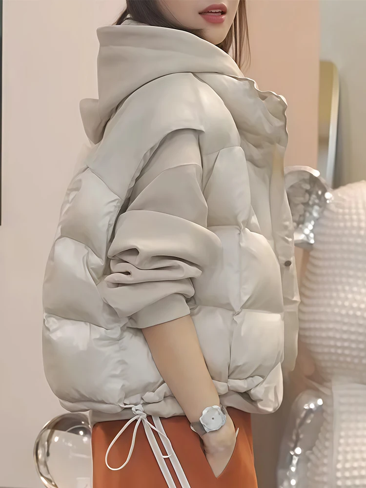 

Женский утепленный хлопковый жилет, осенне-зимняя новинка, глянцевый, в корейском стиле, объемный, маленького размера