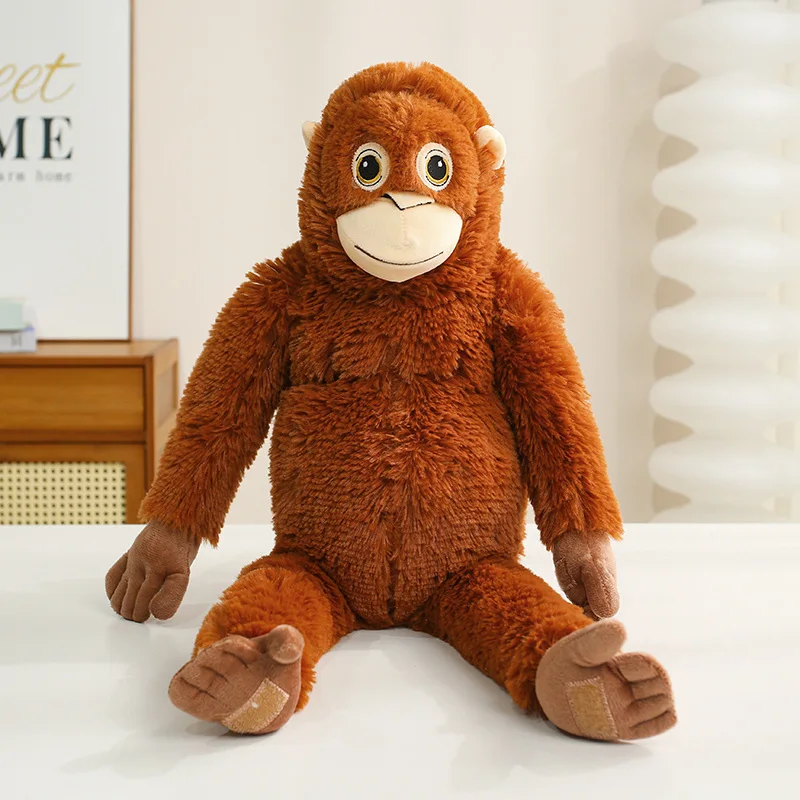 

Cute Red Gorilla Plush Backpack Simulation Monkey Doll Super Soft Stuffed Orangutan Bag Kawaii Cartoon Friend Gift Car Decor