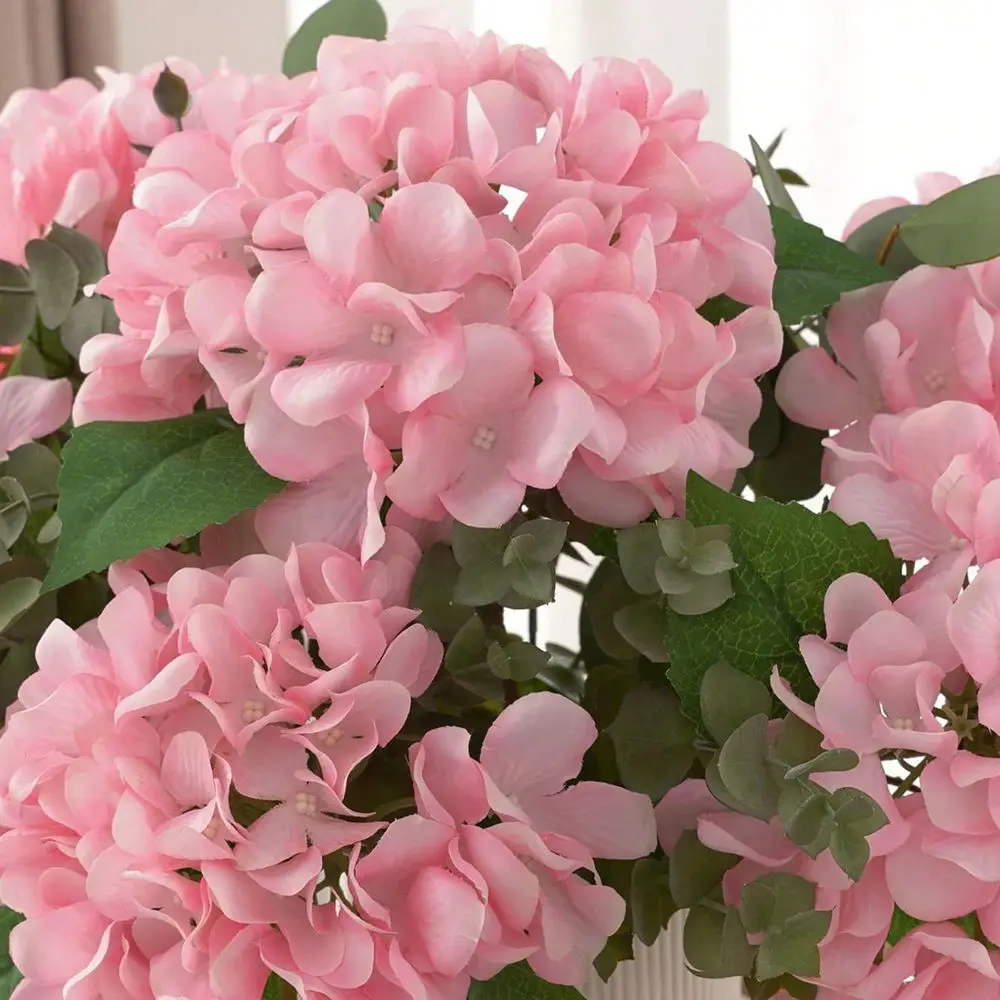 6 Stück Künstliche Blumen, Kunstseiden-Hortensien, Brautstrauß, Hochzeitsdekoration, Wohnzimmer-Tisch-Accessoires, Garten-Festival, Günstig – Detail 5