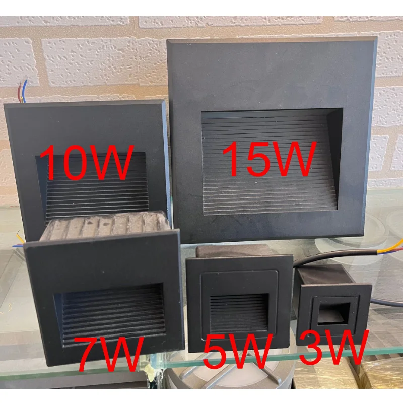 LED Wall Lamp Stair light Recessed LED Step Lamp Pathway Wall Corner Lamps AC85-265V Wall Light DC12V 3W 5W 7W 10W 15W Aluminum