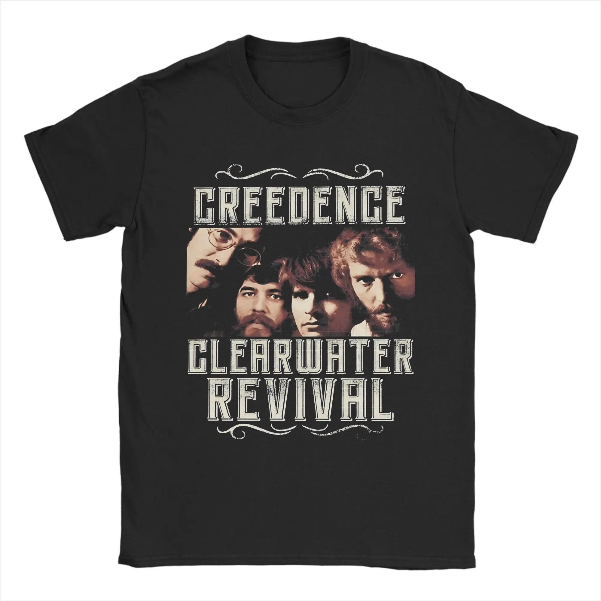 Music  Creedence Clearwater Revival  T Shirt Men Women 100% Cotton Leisure T-Shirts O Neck  Tees Short Sleeve Clothing Plus Size