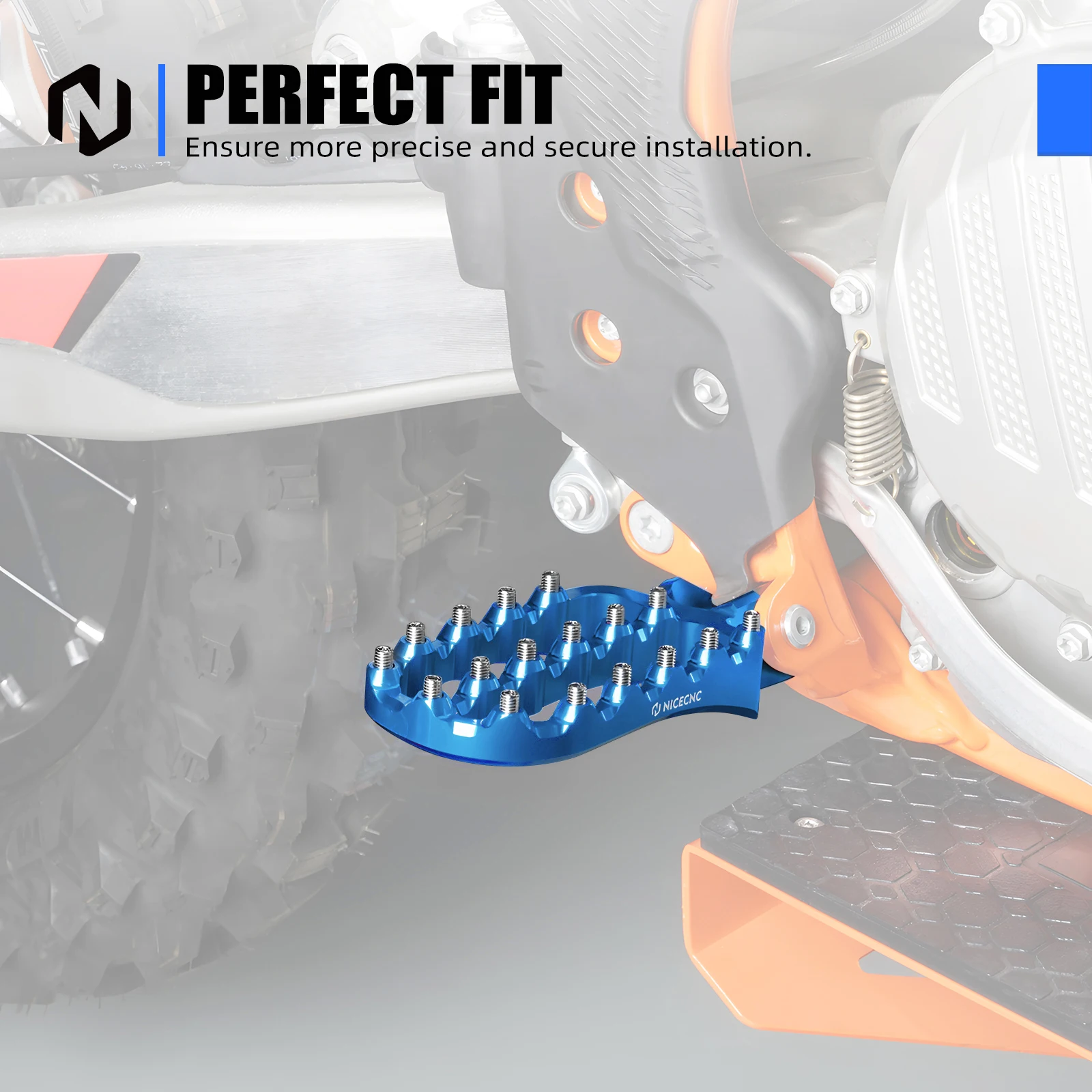 NICECNC Wide Foot Pegs Footrest For Husqvarna TE300 FE250 FE350 FE450 FE501 FE250 2017-2023 TX300 TC125 TC250 FX450 2017-2022