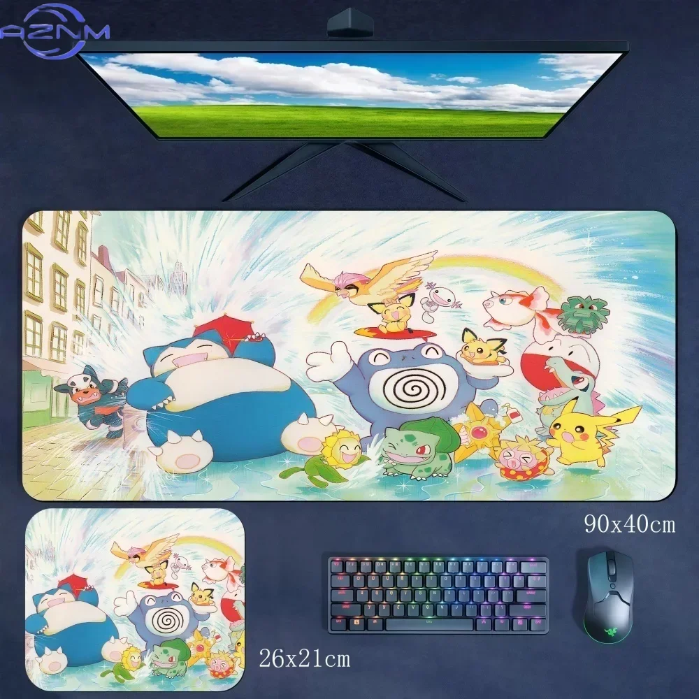 New Premium Rubber Mouse Pad Non-slip and Dirt-resistant  Mouse Pad Deskpad Cartoon Pokémon Boys E-sports Mouse Pad Keyboard Pad