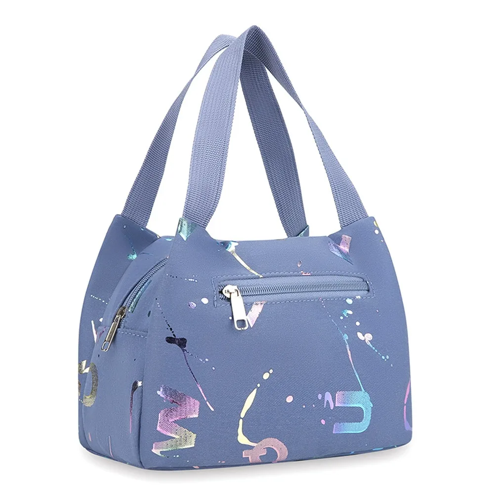 

Simple Versatile Bronzing Printing Handbag Waterproof Large Capacity Lunch Bag Oxford Cloth Tote Bags