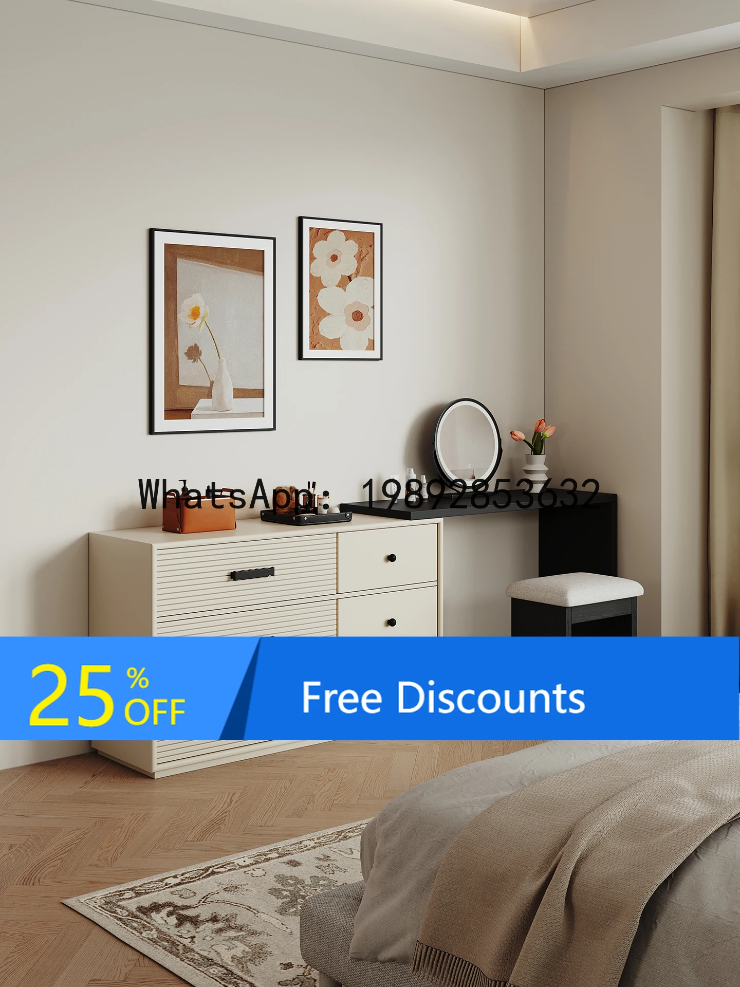 French Style Makeup Table Dressing Table Chest of Drawers Integrated Master Bedroom Six-Drawer Three-Drawer Storage Cabinet