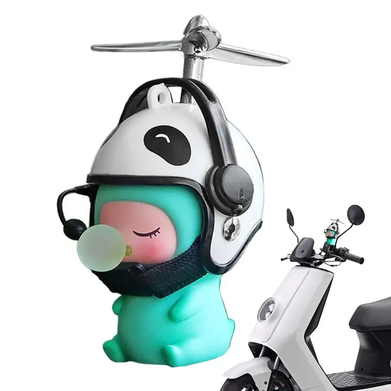 

Bike Cat Motorcycle Decoration Handlebar Kids Ornaments Cartoon Doll With Helmet Airscrew Handlebar