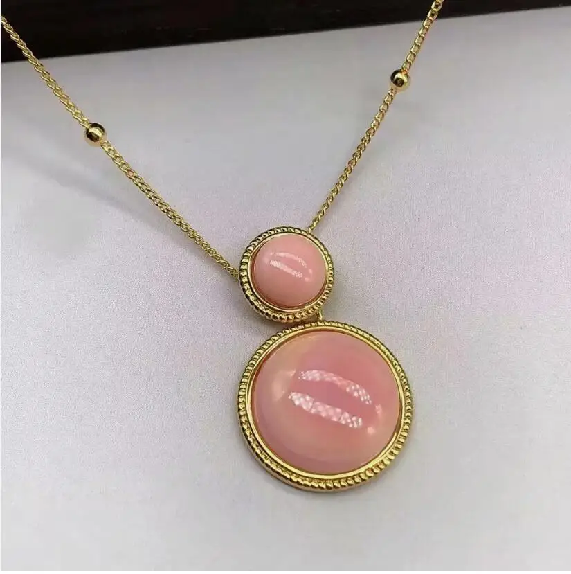 

gorgeous south sea natural pink conch pearl pendant 925s