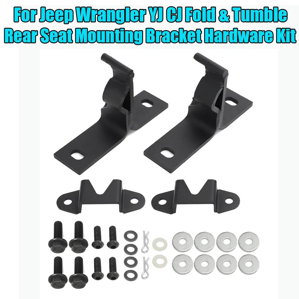 

For Jeep Wrangler YJ CJ 76-95 Rear Seat Mounting Brackets & Bolts Fold & Tumble High Quality Steel