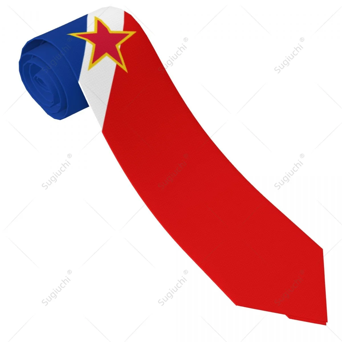 Yugoslavia Vlag Mannen Vrouwen Nek Stropdassen Casual Geruit Stropdas Pakken Slanke Bruiloftsfeest Business Stropdas Gravatas