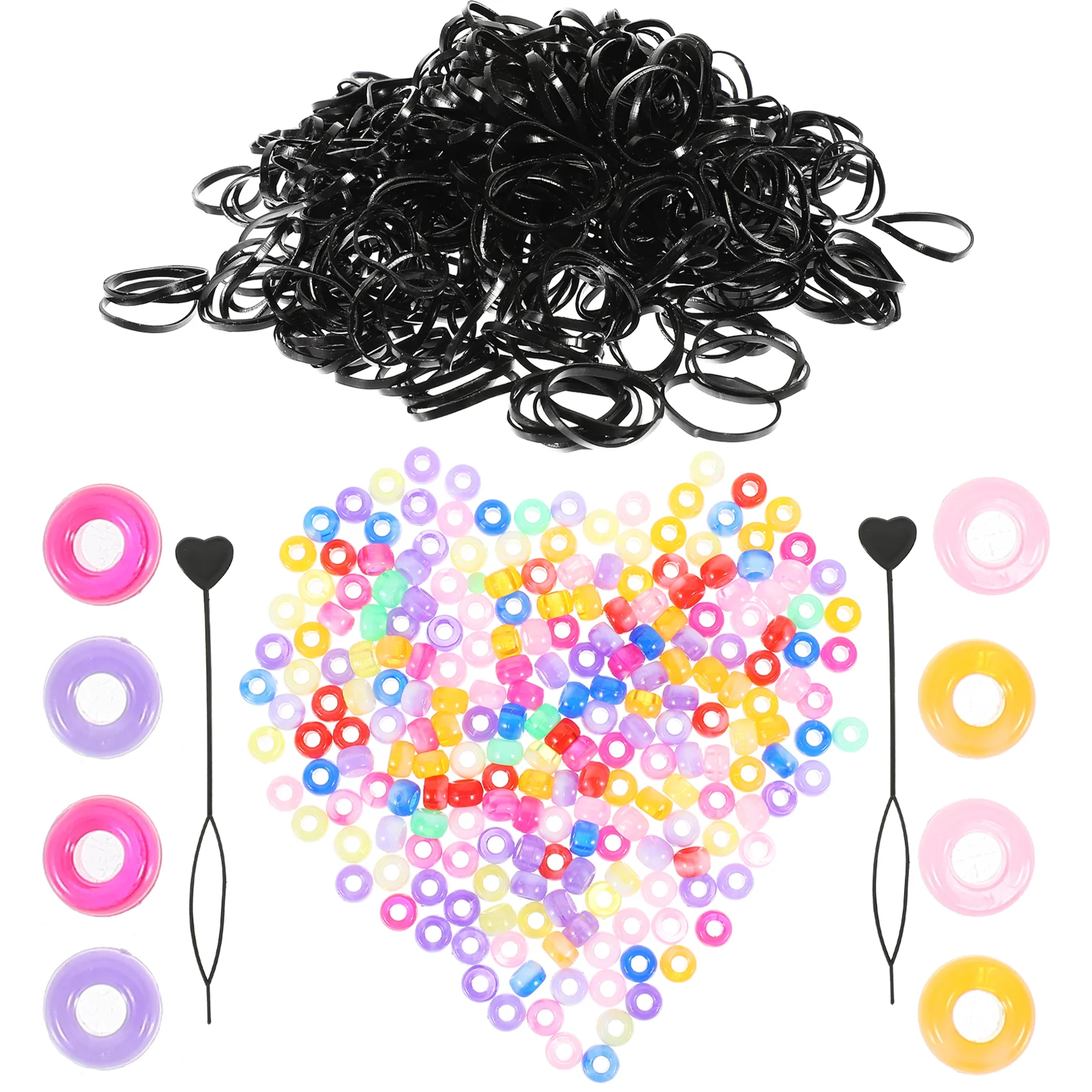 

Clear Colored Beads Transparent Bucket Set Dreadlocks Supply Hair Jewelry Ring Braid Braids Resin Buckles Decorative Accessories