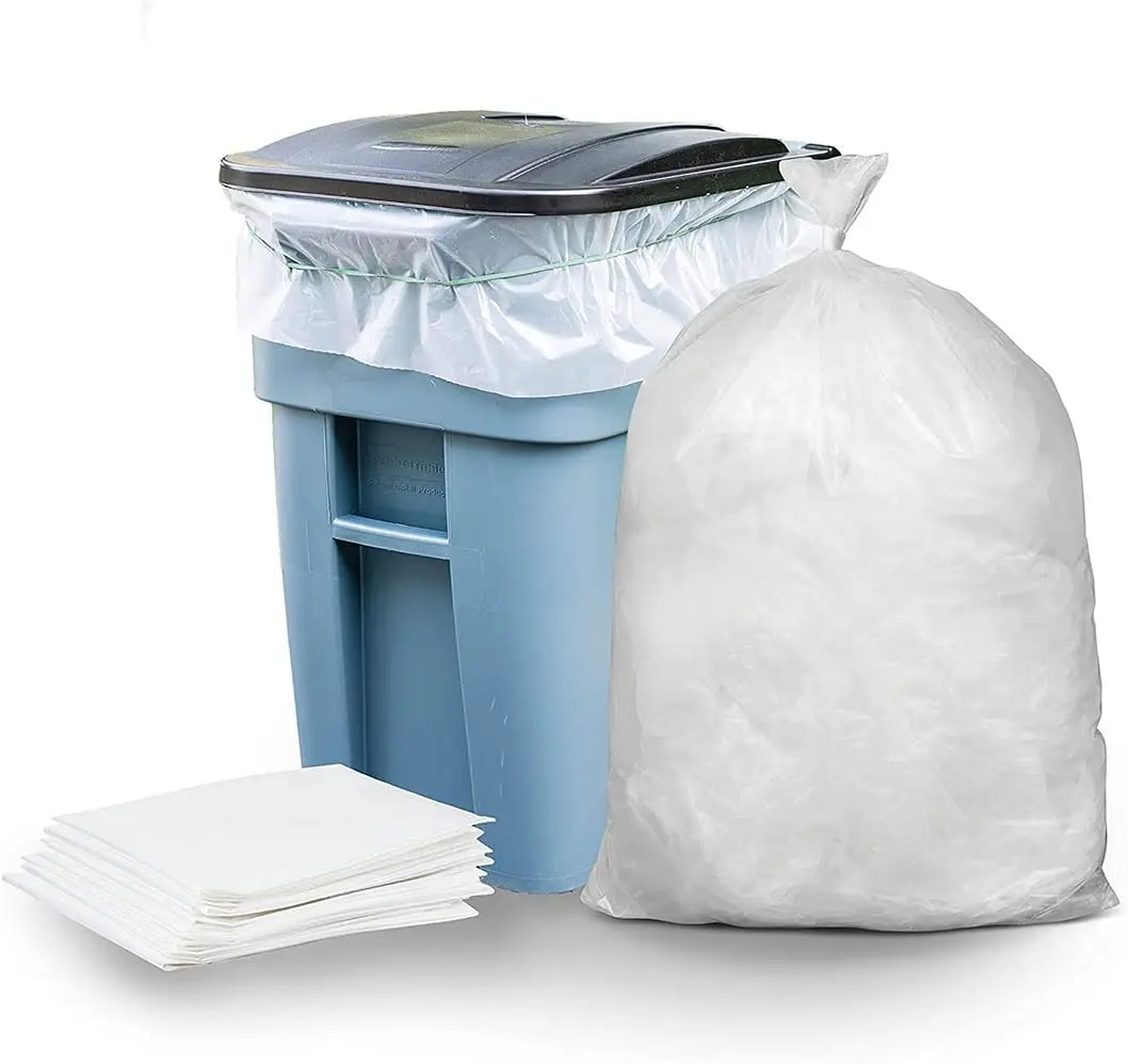 

- W33LDC1 33 Gallon Trash Bags │ 1.2 Mil │ Clear Heavy Duty Garbage Can Liners │ 33" x 39" (100 Count)