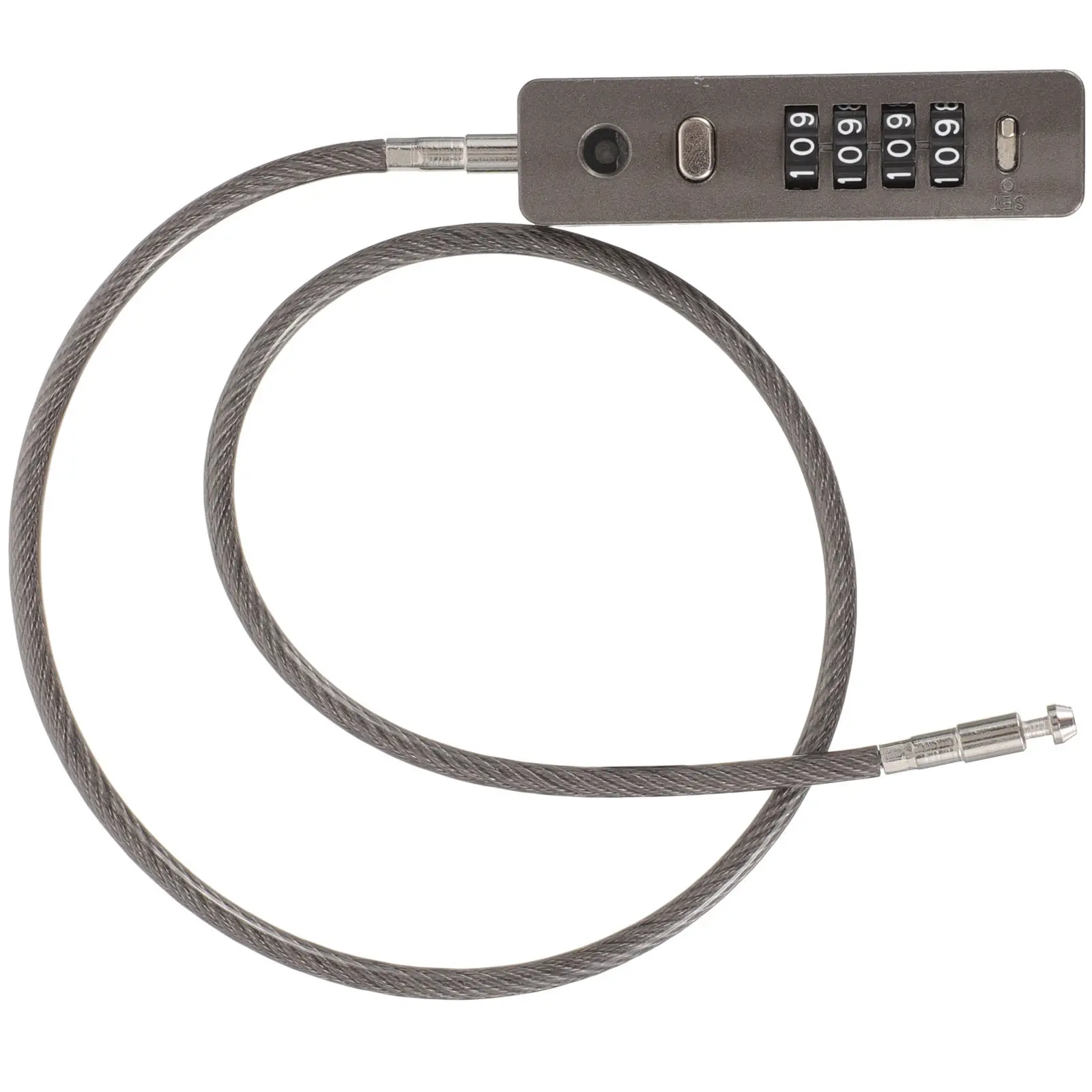 

4-значный кодовый тросовый замок из цинкового сплава, сверхпрочный противоугонный замок для велосипедов, багажа, шлемов, колясок, байдарок, лыж, сноубордов