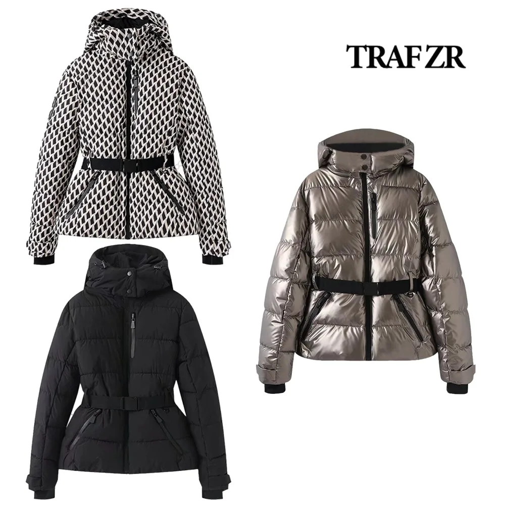 TRAF ZR High Street High Collar Fashion Youthful Woman Jackets Cover Up Women's Winter Shelter Parkas Female Long Cuffed Sleeves