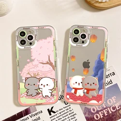 Mochi Peach Cat Phone Case for iPhone 11 12 13 Mini Pro Max 14 Pro Max Case shell