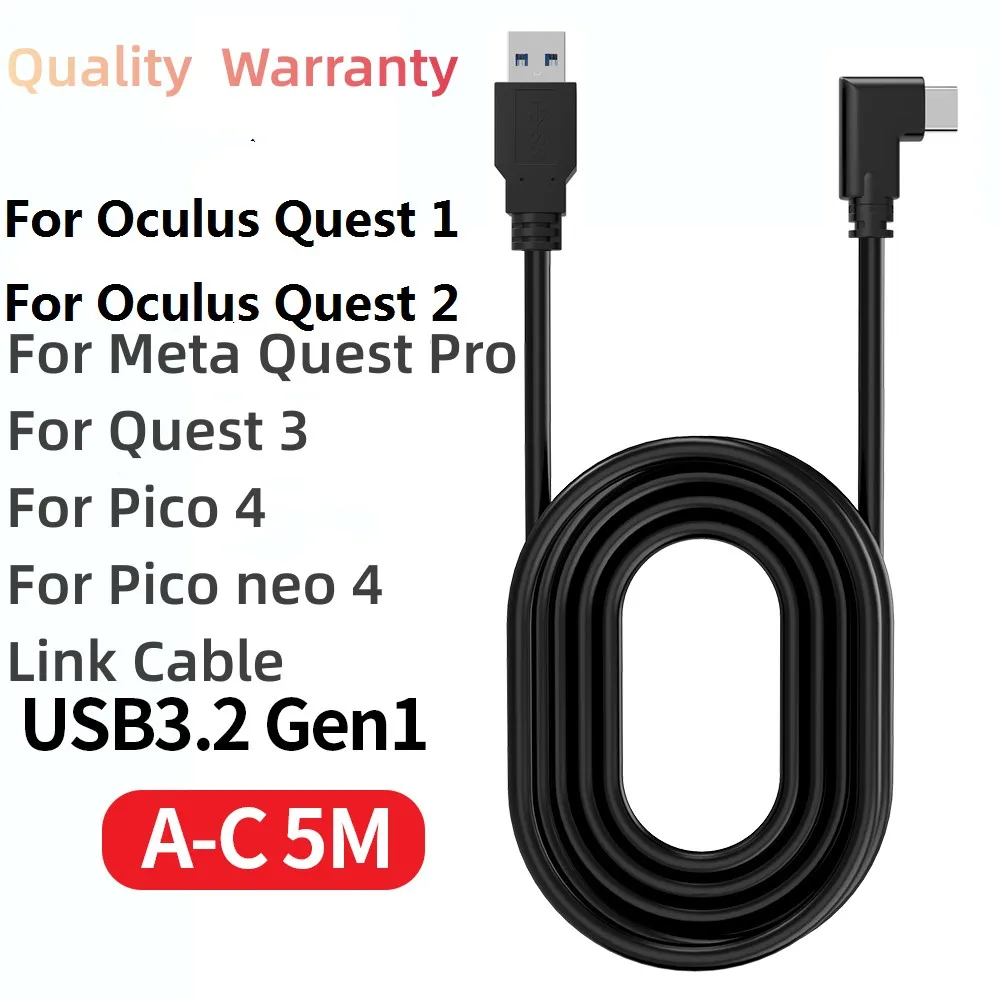 Link Kabel for Meta Quest Pro Quest3 USB 3.2 Gen1 Cable Data Transfer Quick Charge for Oculus Accessories VR Type C 3M 5M Cord