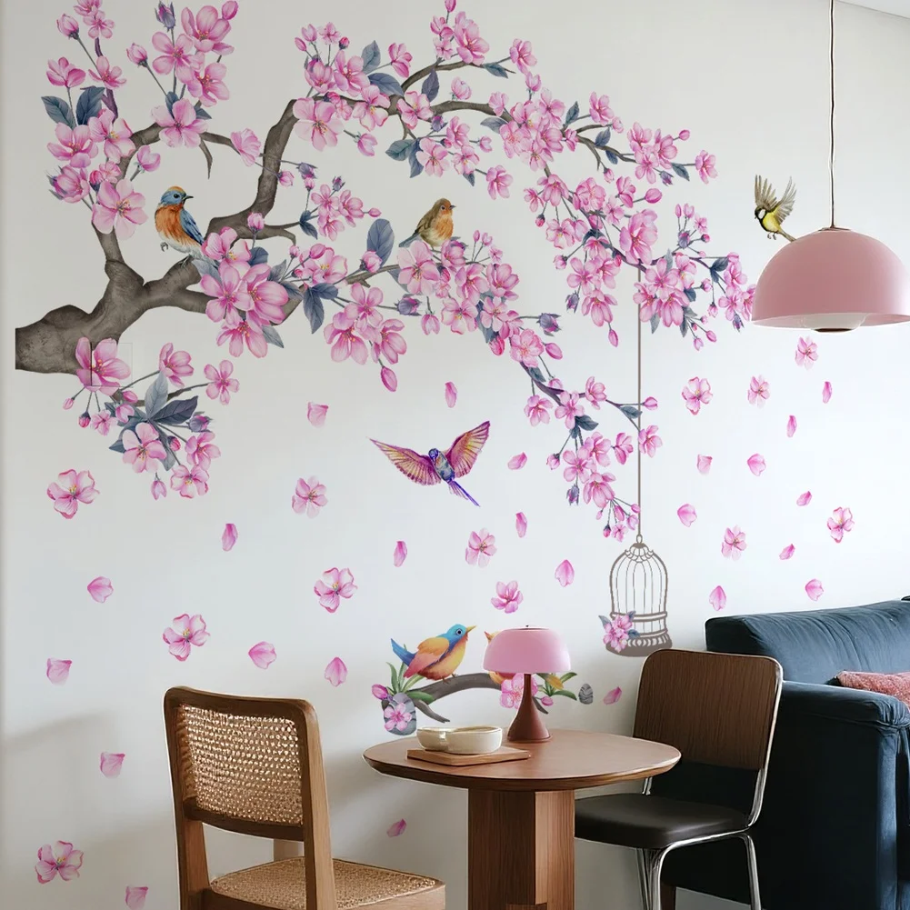 Living Room Decor Bird Cage Wall Decal Wall Sticker 47.2*47.2in Versatile Application Commercial Area Suitable