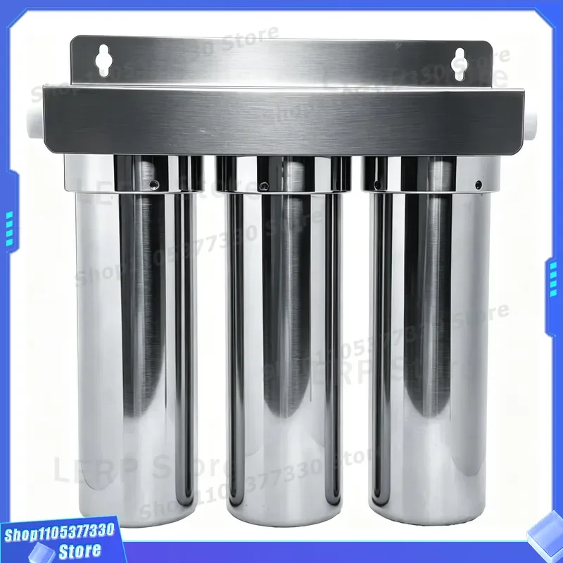 10 Inch Stainless Steel Water Filter Housing 3 Stage PP CTO UDF Cartridge System Household Purifier Replacement Parts Kit