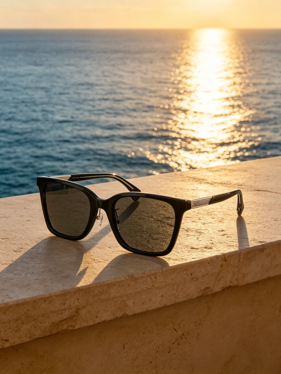 Emporio Armani EA4226D Square Sunglasses Black Acetate Frame Dark Grey UV400 CAT.3 Lens Men Driving Fashion Shades 0EA4226D-5017