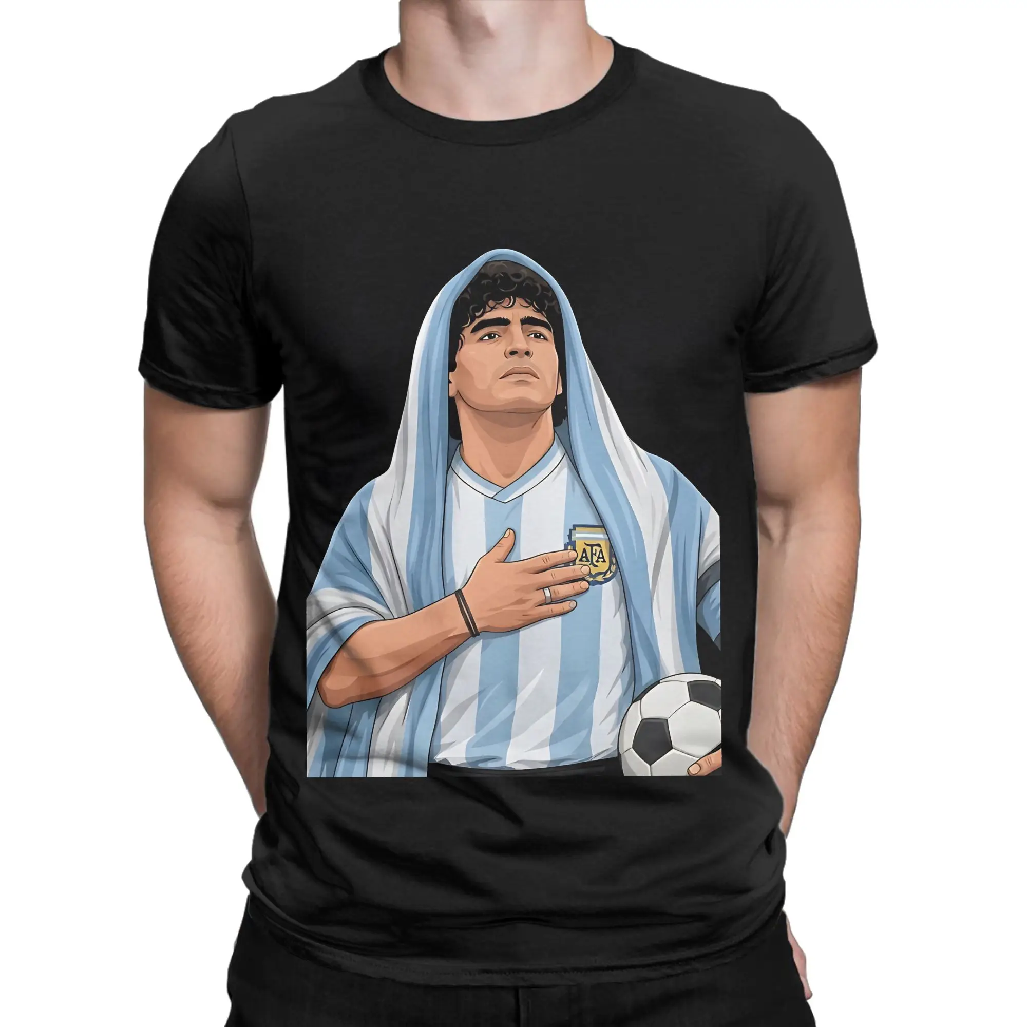 Diego mmaradona vector illustration Oversized  Novelty 100% Cotton T-Shirt mMaradona Tees Tops For Men