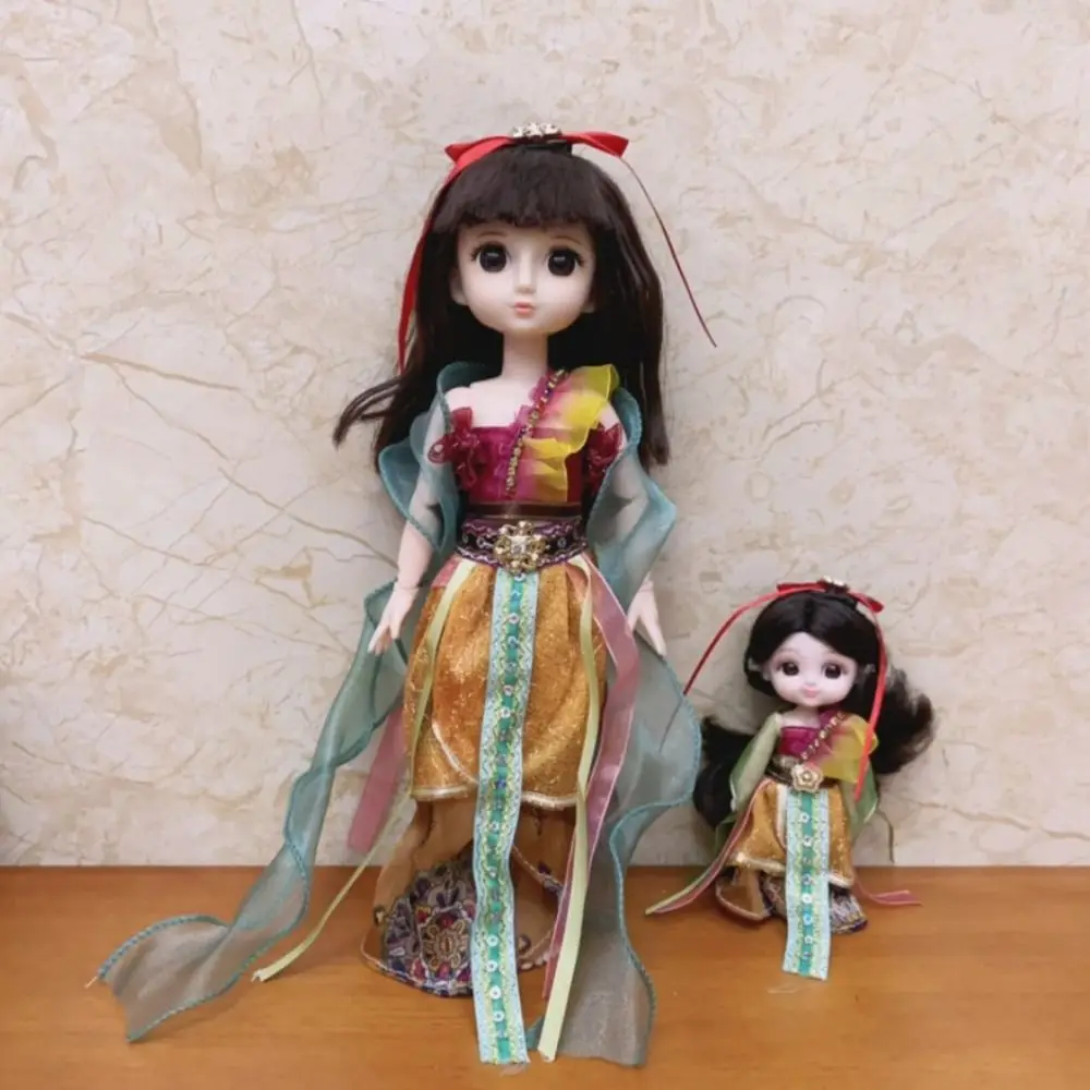 Handmade Dolls Ancient Costume Gown Changing Dressing Game Doll Silk Set Mini Photo Props Dolls Hanfu Clothing