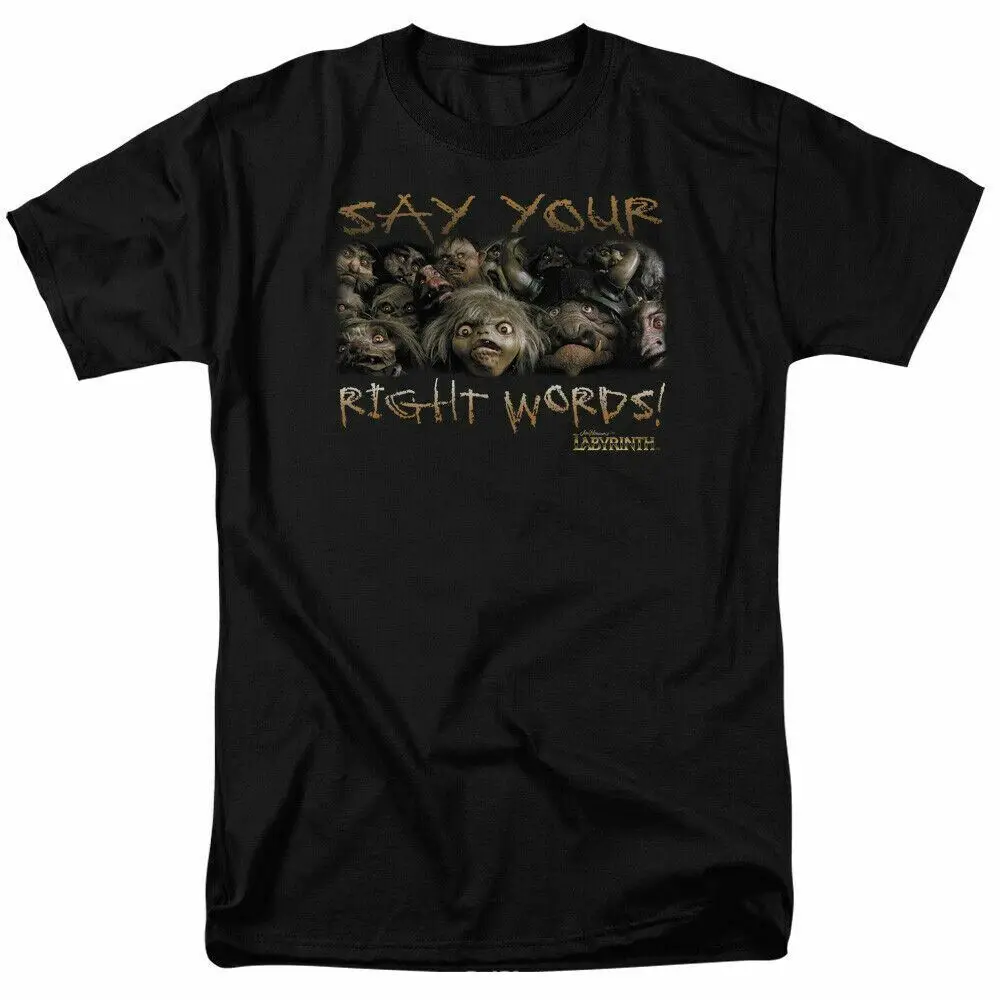 

Labyrinth Say Your Right Words T Shirt Mens Licensed Classic Movie Tee Black