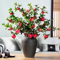 1PC simulation plant pomegranate branches, home desktop office DIY handmade flower desktop decoration