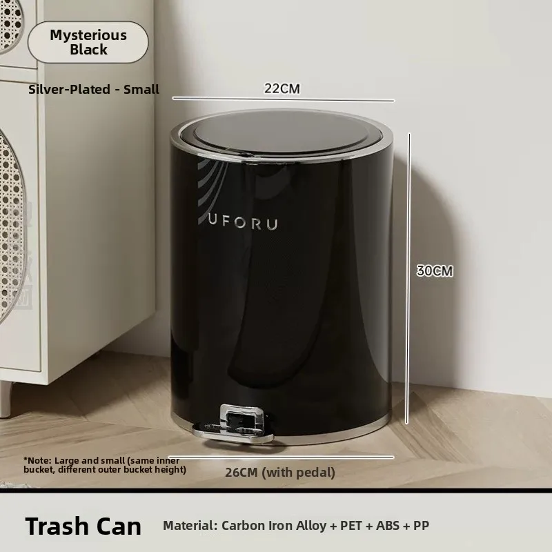 

Large Capaci Iron Art Pedal Tra Can round Household Kitchen Batoom Living Room Waterproof Cover Waste Bin Garbage Can