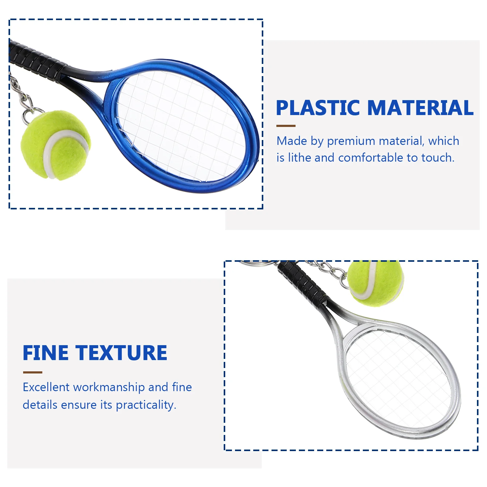 

3 Pcs Tennis Racket Cover Keychain Plastic Portable Multi function Key Ring Bag Pendant Car Accessory nament Decorative Storage