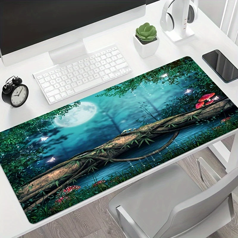 

Anime Landscape Mouse Pad, Laptop Mouse and Keyboard Mat, Office and Study Desk Mat, Stitched Non-Slip Pad