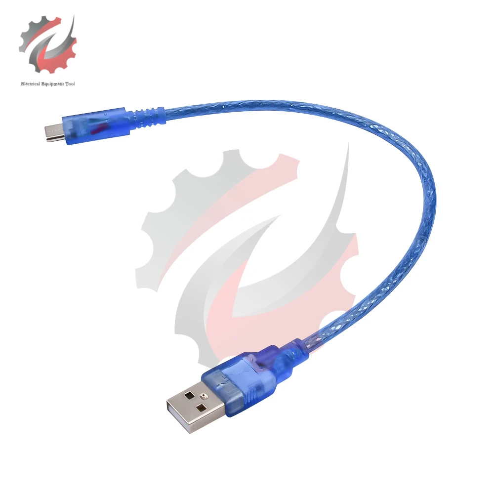 30CM Transparent Blue USB do TYPE-C Adapter Cable Data Cable