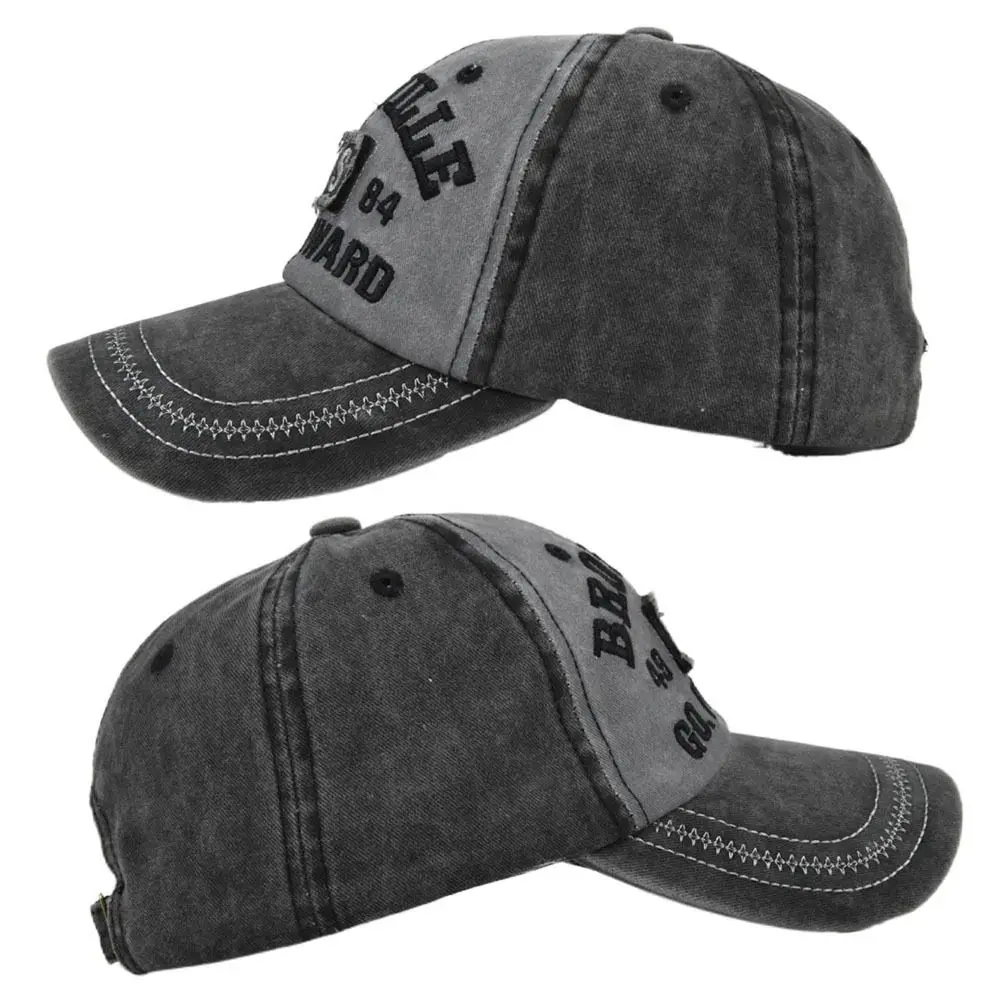 남녀공용 조절식 힙합 레터 자수 야구 모자, 고민 퇴색 모자, 야외 스포츠, 여름 스냅백 모자