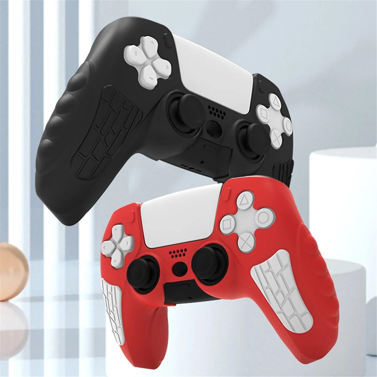

Red Suitable for PS5 Handle Cover Silicone Protective Cover Anti-Slip and Anti-Sweat Rubber Cover Handle Accessories-ABRJ