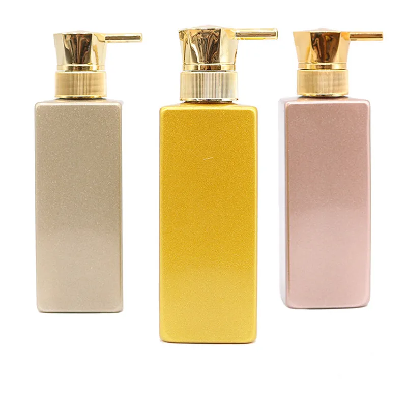 6pcs 500ml Gold Shampoo Bottle Rose Gold Spot Subpackage Care Packaging Bottle Pink Empty Jar Cosmetic Containers